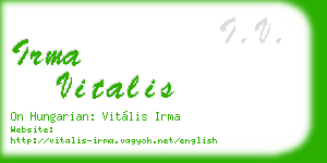 irma vitalis business card